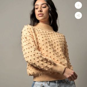 Misha & Puff popcorn cotton sweater- medium pale yellow